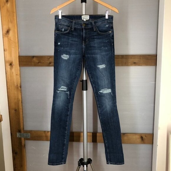 Current/elliott The Skinny Loved Destroyed Denim Jean Sz 27 - Picture 1 of 13
